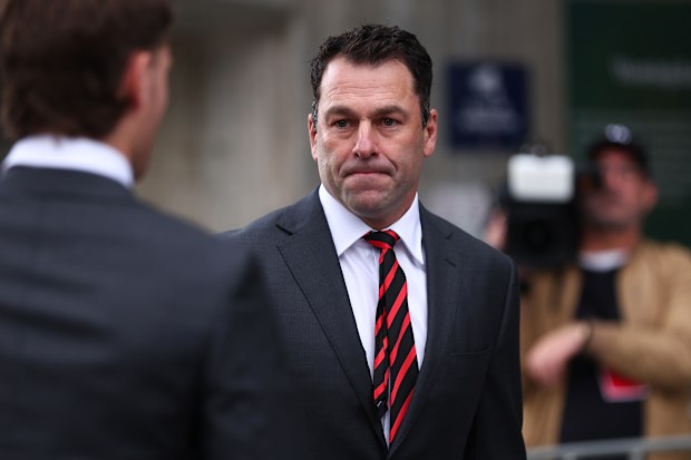 Essendon interim head coach Dean Solomon at Neale Daniher's funeral. 