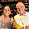 Mary-Jane Caiafa and father Michael of M&G Caiafa at Queen Victoria Market.