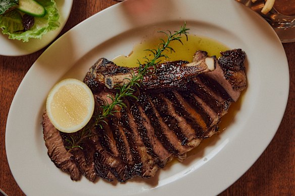 Donati’s rib-eye steak on the menu at Delmonte. 