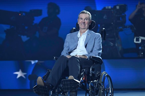 Australian of the year, Neale Daniher at Rod Laver Arena ahead of the men’s Australian Open final.