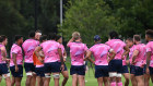 Melbourne Rebels players train at Gosch’s Paddock. 