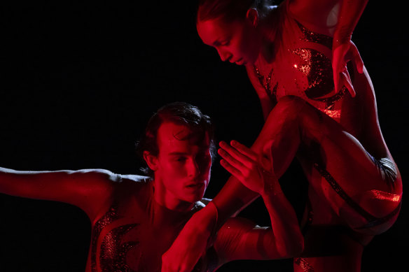 Dean Elliott’s Full In/Half Out features a deft use of costume, lighting and music.