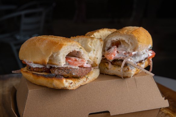 Grilled lamb kofte roll.