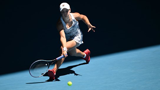 Ash Barty in action.