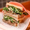 The beef bulgogi sandwich being at Korean cafe Seoul Toast Bong.