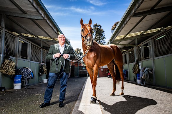 Trainer Tony McEvoy - Trainer of Half Yours, reigning winner of Caulfield and Melbourne Cups’ in preparations for the challenge of defending his titles.