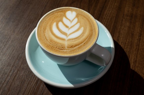A flat white in the natural light.