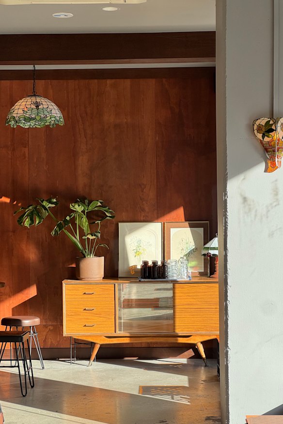 Mid-century-inspired interiors include furniture sourced across Melbourne.