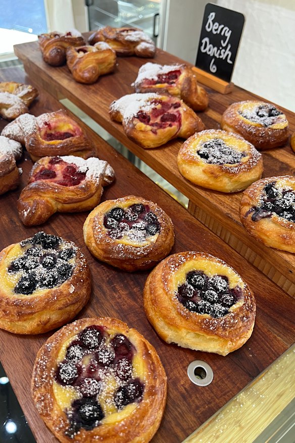 Danishes with seasonal fruit toppings at Dunkeld Old Bakery.