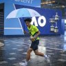 The rain left people running for cover.
