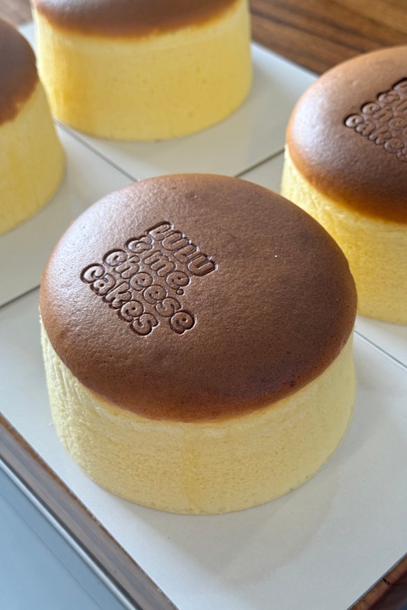 Fluffy cheesecake ready to be taken home.