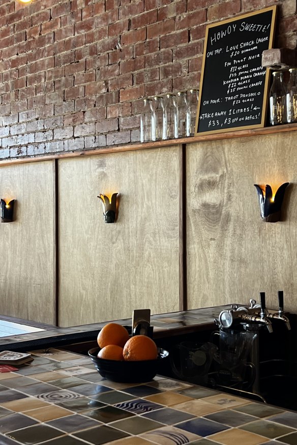The bar has tiles hand made and glazed by owner Sam O’Farrell.
