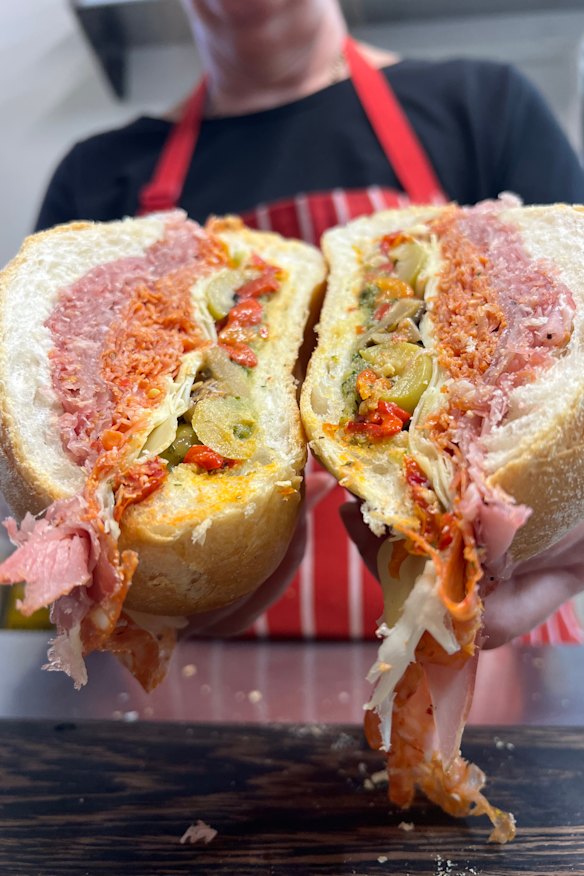 The namesake Rocco Roll with cold cuts, pesto, cheese and veggies.