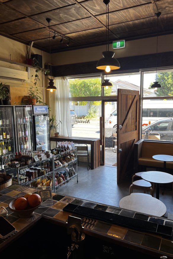 Inside the neighbourhood bar and pantry. 