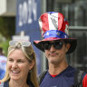 American supporters showing their colours at the Olympics in Paris.