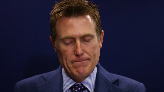 Attorney-General Christian Porter at his press conference on Wednesday this week. 