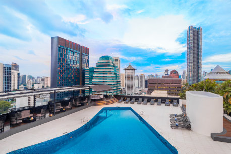 The rooftop pool.