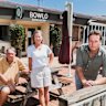 Bowlers Terry Wright (left), Joanne Livingstone (centre) and local Asren Pugh want their club re-opened under community control.