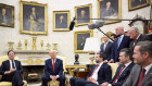 President Donald Trump meets with NATO Secretary General Mark Rutte (left), National Security Adviser Mike Walz, Defence Secretary Pete Hegseth and Vice President J.D. Vance. 