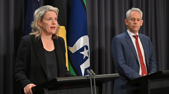 Minister for Home Affairs Clare O’Neil and Minister for Immigration Andrew Giles.