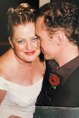 Hugh and Kylie on their wedding day.