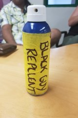 Mr Tupetagi says he was given this canister when he asked his employer for sunscreen.