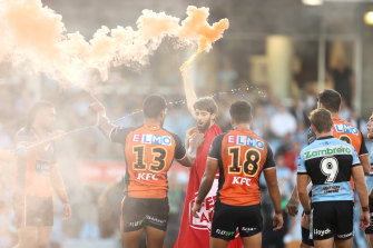 Protester Andy George was sentenced to three months in jail on Monday after running onto the field with a flare on Sunday at PointsBet Stadium.