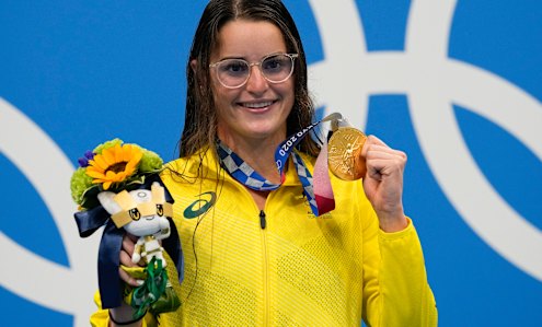 Kaylee McKeown after winning gold in Tokyo.
