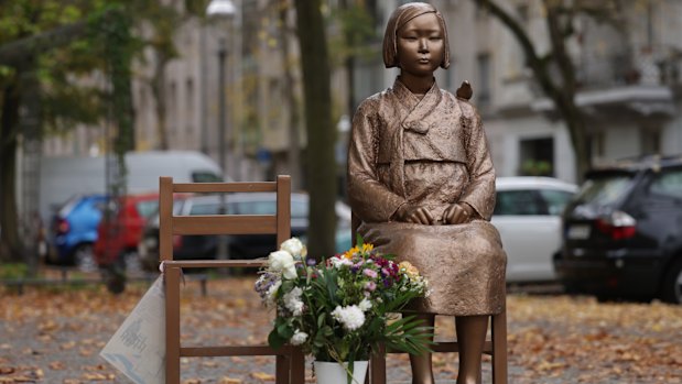 Ari, a monument in Berlin to the “comfort women” forced into prostitution by Japanese forces before and during World War II. The Japanese government has repeatedly requested that the monument be removed.