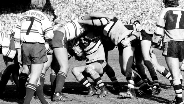 Those were the days . . . a scrum from the drawn grand final between Cronulla and Manly in 1978.