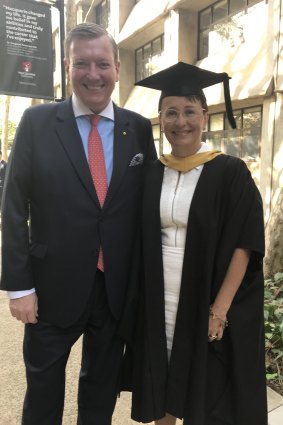 Lucy graduating from her Masters of Organisational Psychology in 2018.