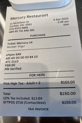 The bill at Mercury.