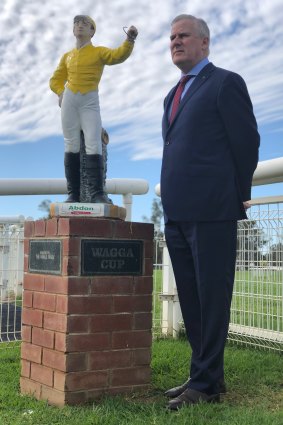Racing enthusiast: Deputy Prime Minister Michael McCormack at Murrumbidgee Turf Club in Wagga Wagga, in his electorate of Riverina. 