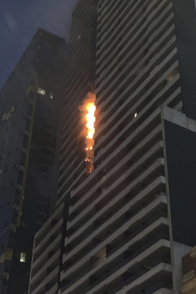 The Neo 200 blaze on Spencer Street on February 4.
