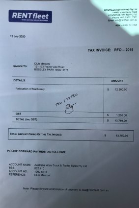 Tony Zappia’s signature appears on the controversial invoice for work never performed. 