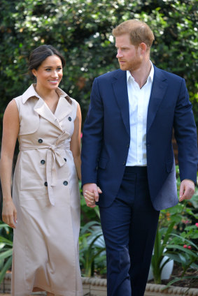 Meghan and Harry arrive at an event in Johannesburg last week.
