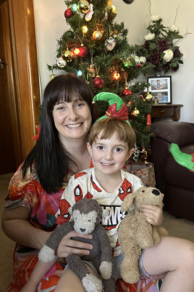 Sandra Alesiani and her son Harrison Clarke, 4, are taking care of Monkey this Christmas.