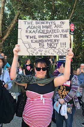 Protester Jackie Child believes the economic benefits of Adani's Carmichael Mine are exaggerated.