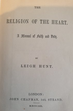 Religion of the Heart was first published in 1853.