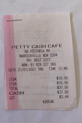 The bill at Petty Cash