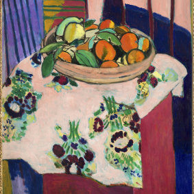 Possibly the greatest Matisse in the show, Nature mortre aux oranges (Still life with oranges), 1912. (Detail).