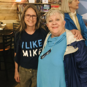 Sherry Sloan and friend Debbie Young at a Mike Bloomberg campaign event in Nashville, Tennessee.