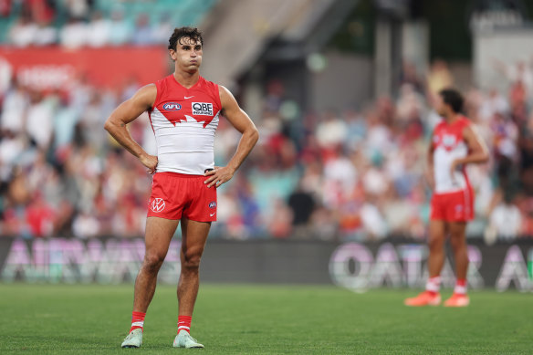 Sam Wicks at the full-time siren.