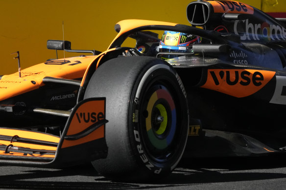 McLaren’s Oscar Piastri in action during the Azerbaijan Grand Prix on Sunday.
