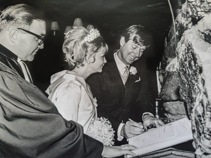 Christopher Muir and Elke  Neidhardt at their wedding in 1967.