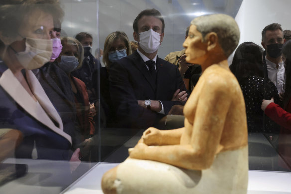 The 4th century sculpture Scribe Accroupi, on loan from Egypt to the Louvre this year. 