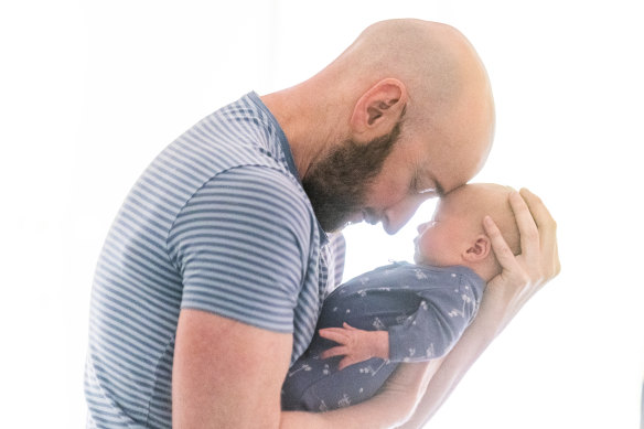 Shaun Resnik with baby Eli.