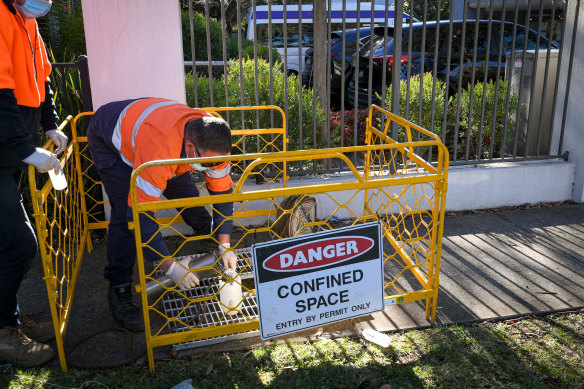 Waste water testing at the COVID-hit Arcare aged care home in Maidstone.