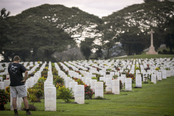 The Bomana War Cemetery in Port Moresby, Papua New Guinea where victims of the Liberator crash are buried. 