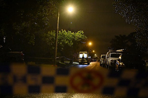 A crime scene has been established at the home.
